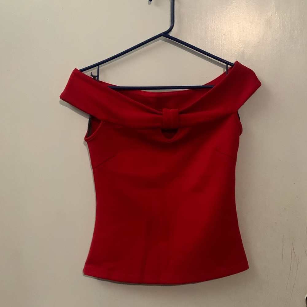 Red off the shoulder top